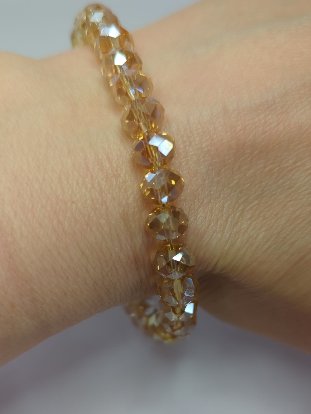 Faceted Amber Bead Bracelet